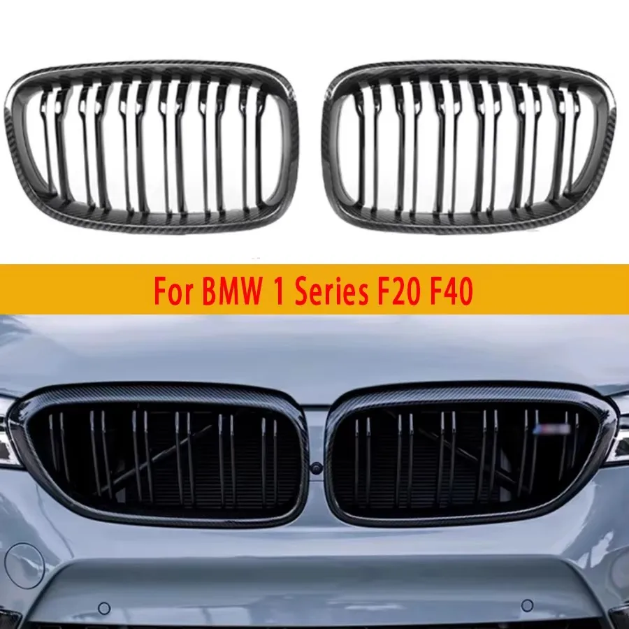 

For BMW 1 Series F20 F40 180 160 120 M135 2011+ Dry Carbon Fiber Car Front Bumper Grill Grille Frame Cover Fit Car Accessories