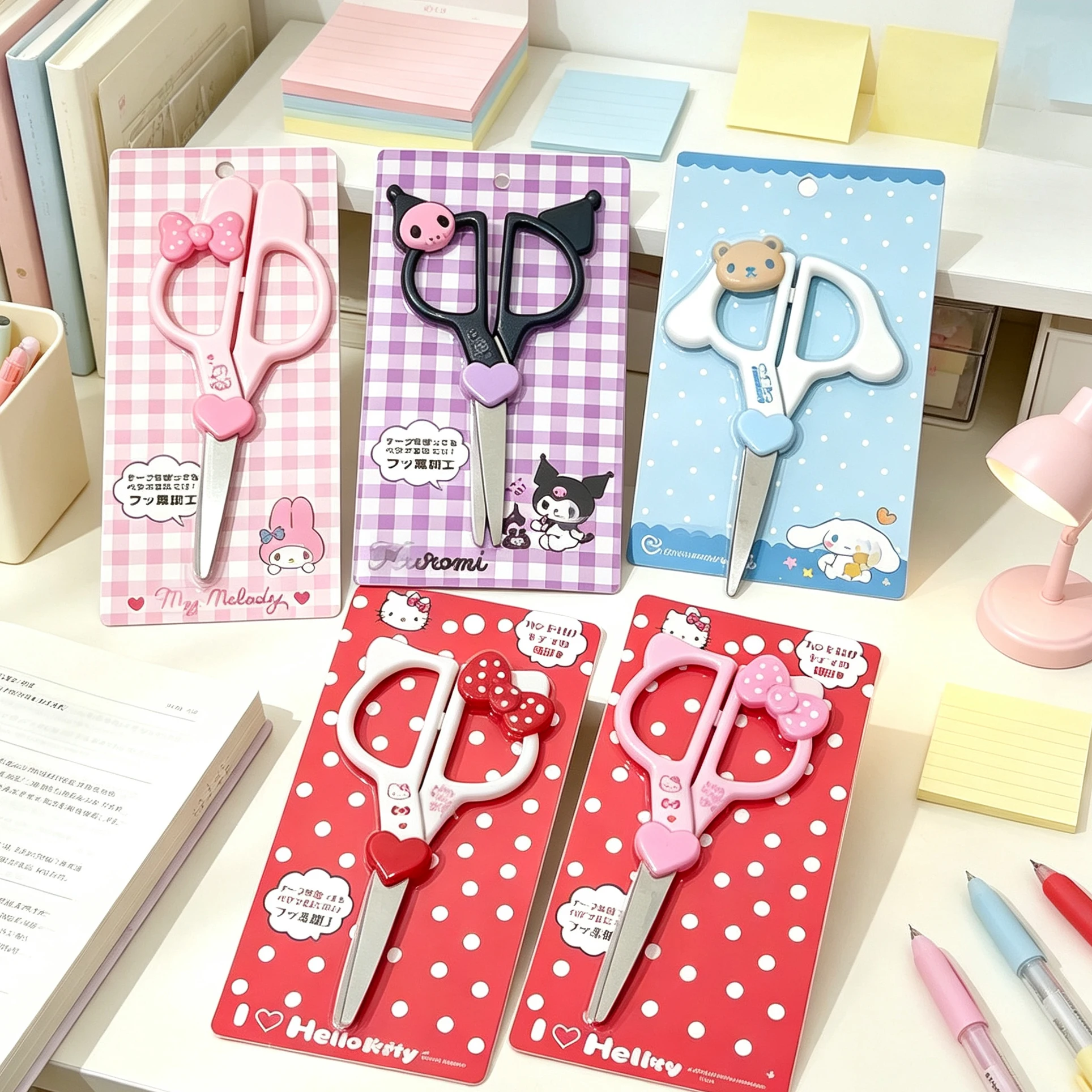 Portable cartoon Safety Scissors Cute Scissors Household Goods Paper Cuttings Tools Manual DIY Portable Practical Gifts