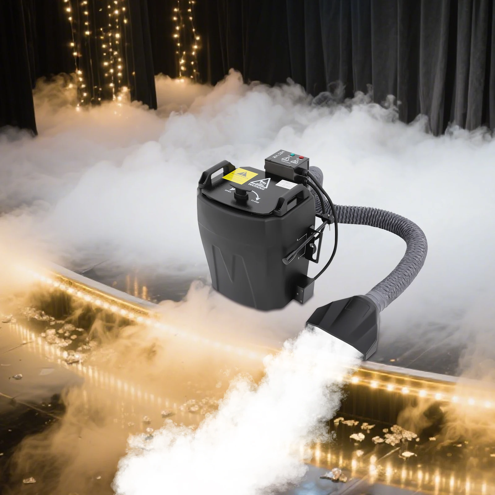 

3500W Power Dry Ice Machine, 110V Voltage Compatible, Black Professional Stage Effect Dry Ice Maker, Manual Control Operation