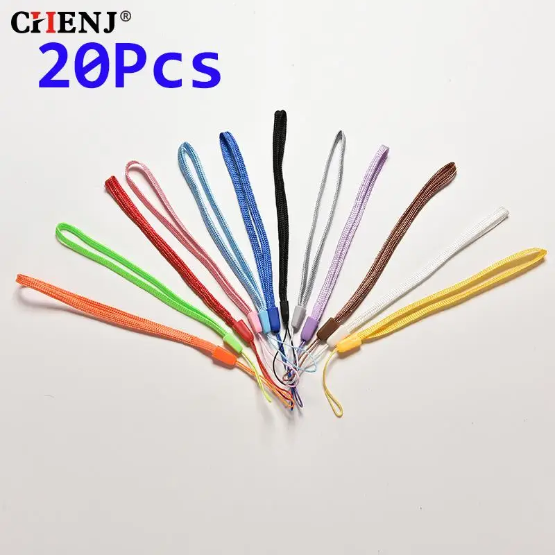 20 Stks/partij Nylon Pols De Hand Mobiele Telefoon Mobiele Keten Bandjes Charm Cords Diy Hang Rope Lanyard Willekeurige Kleur Mobiele Telefoon band
