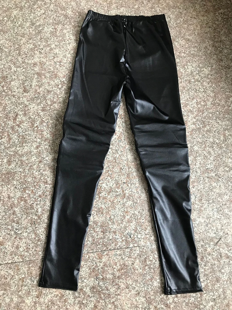 Sahte deri fermuar egzersiz Leggins kadınlar seksi tayt Mesh kalem pantolon siyah yeni spor tayt Yoga pantolon spor kıyafetleri