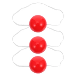 3 Pcs Glowing Red Clown Nose Party Decoration Light Up Performance Prop Flashing Decorative Accessory Festive Event Supplies