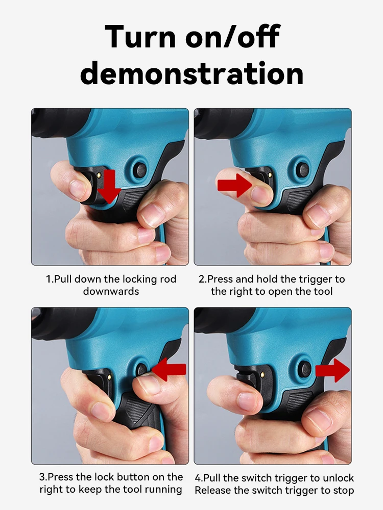 18V Heat Gun Shrink Wrapping Tool Cordless Hot Air Gun Air Dryer Soldering Thermal Blower with LED display Hand Tool for Makita