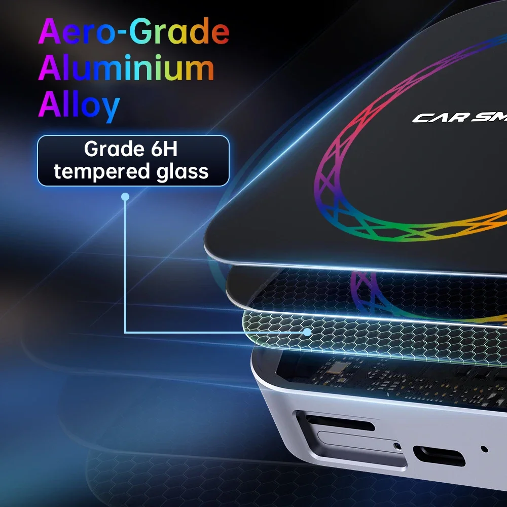 Fuallwin Android Car Play Ai Box 4+64G عرض الفيديو يوتيوب Netflix TikTok محول Carplay اللاسلكي لسيارة Iphone السلكية