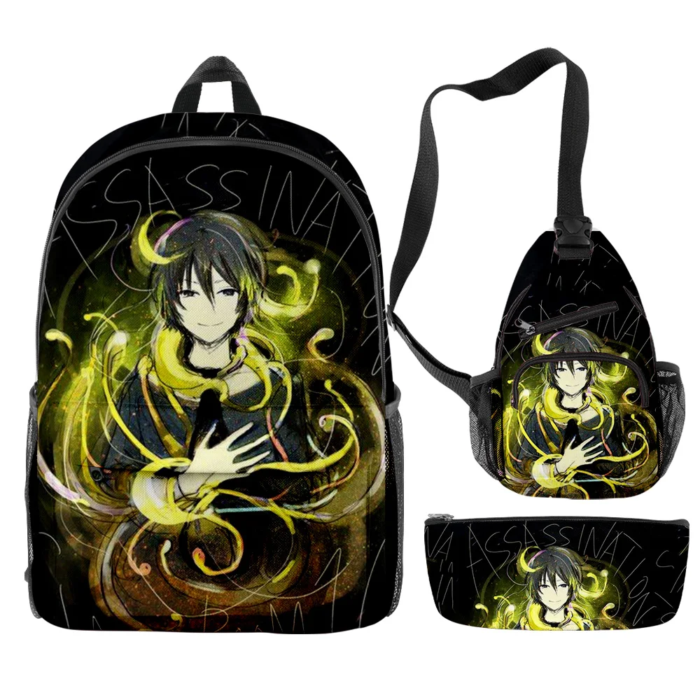 

Sala de Aula assassinato Mochila 3 pçs/set Japão Anime Meninos Meninas Mochila Mochila Alunos Do Ensino Médio Primário Saco do