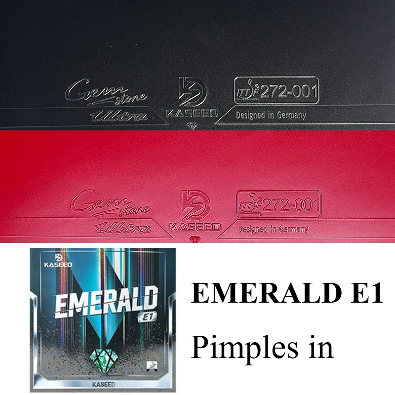 Накладка для настольного тенниса KASEED EMERALD E1 с полуприлипающими и полунеприлипающими шипами, высокоэластичная губка