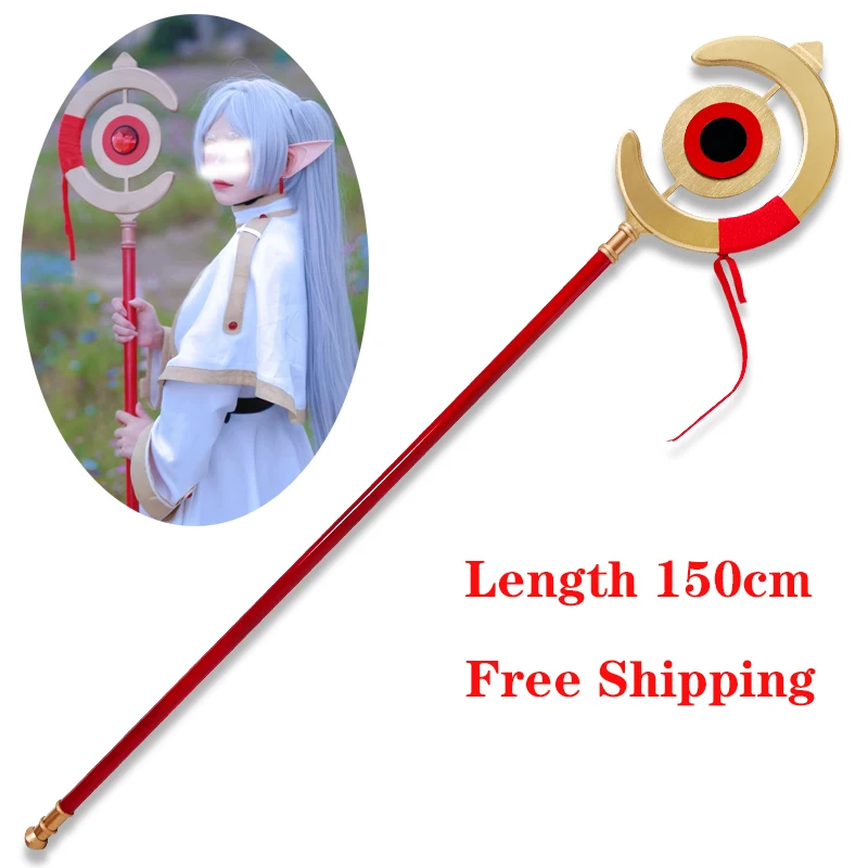 

Frieren: Beyond Journey's End Cosplay Weapon Costume Props Wooden Main Body Wand Lengths 150cm Halloween Props Free Shipping