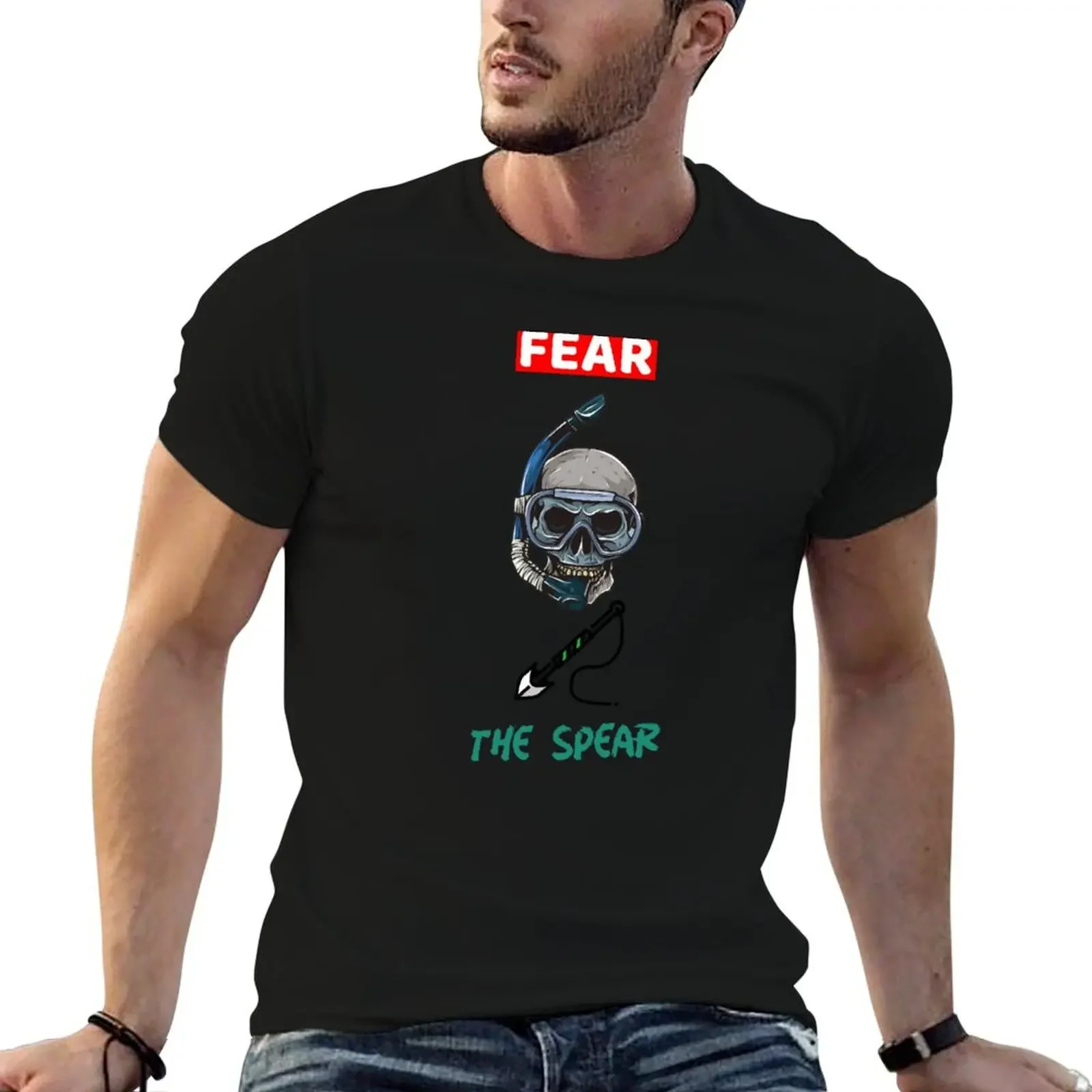 

Funny spear fisherman skull - Fear the Spear! T-Shirt anime t shirts baggy shirts sublime oversized t shirt men