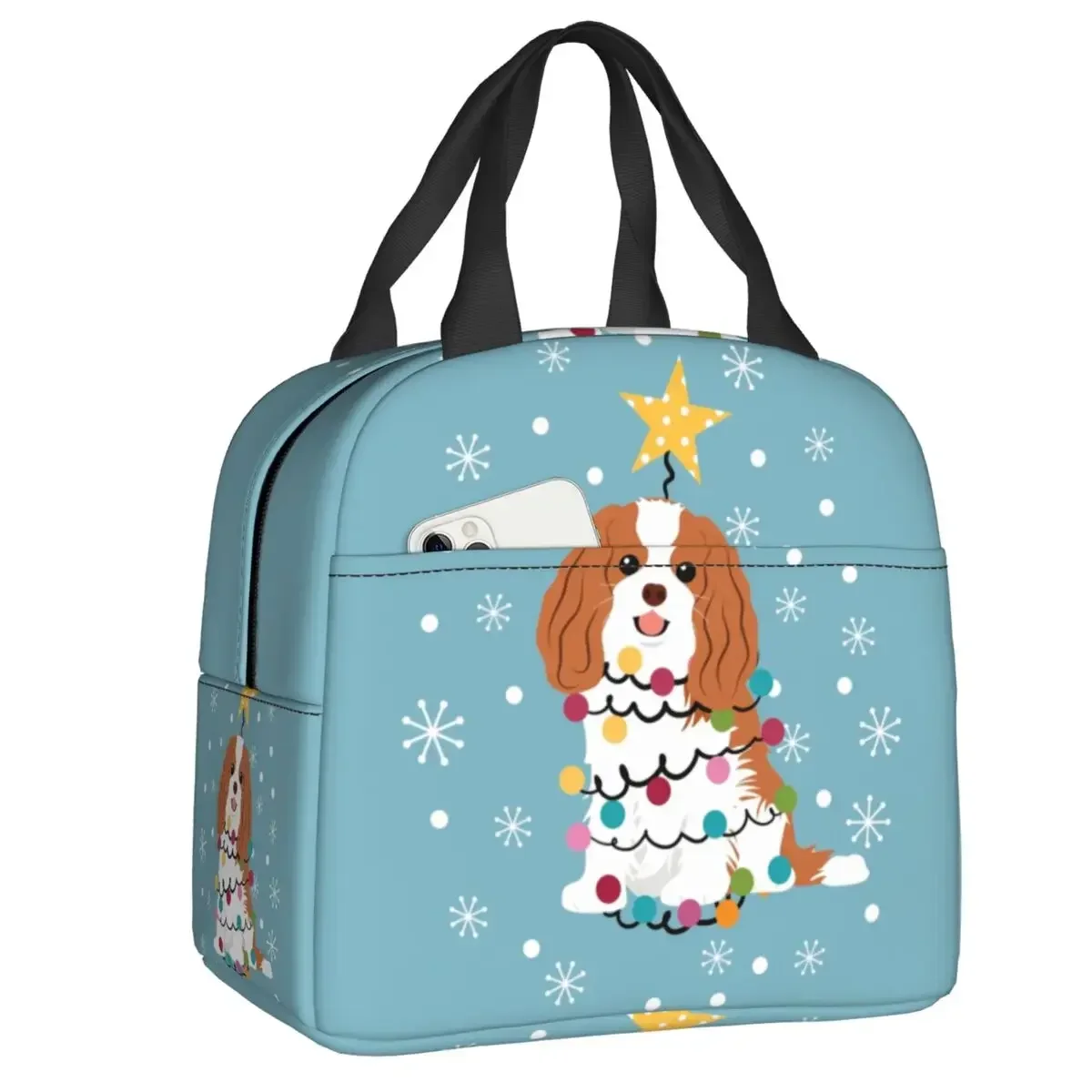 Cavalier King Charles Spaniel Insulated Lunch Tote Bag for Women Dog Lovers Portable Thermal Cooler Food Lunch Box School