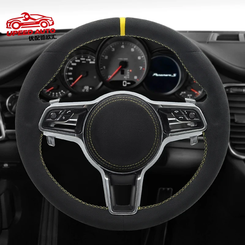 Suitable for Porsche Cayenne Macan Panamera Taycan 911 Cayman Boxster 981 987 997 970 991 996 955 Alcantara Steering Wheel