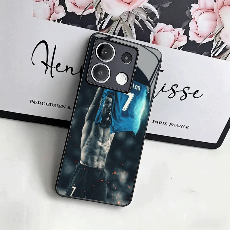Football Star R-Ronaldo C-CR7 Tempered Glass Phone Case for Xiaomi Redmi Note 12 13 14 15 Pro Plus + 12S 11S 4G 11T 5G 11E 10 Sh
