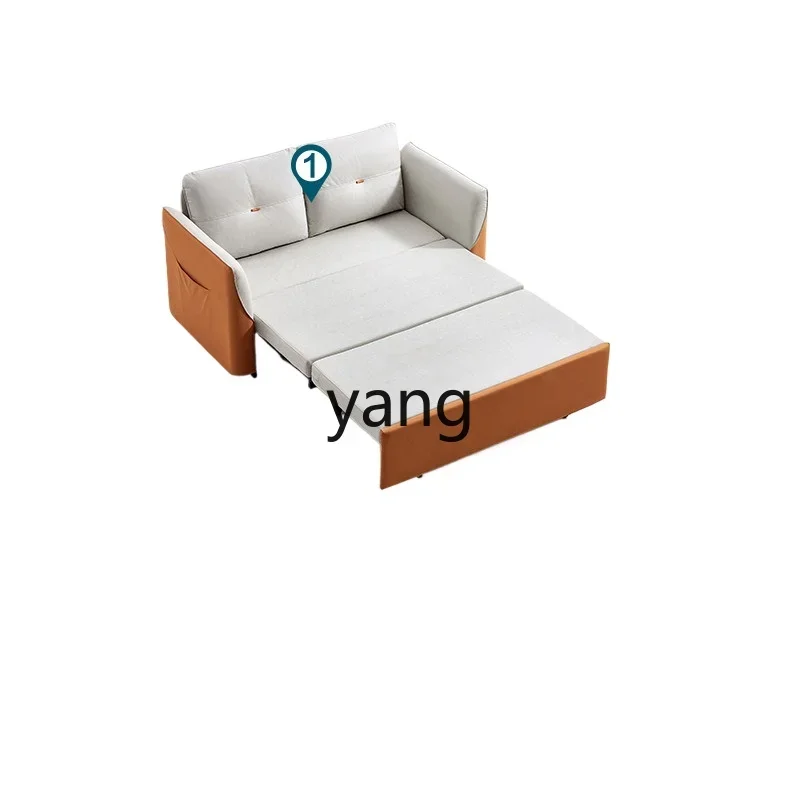

LH New Faux Leather Sofa Bed Foldable Dual-Purpose Small Apartment Retractable