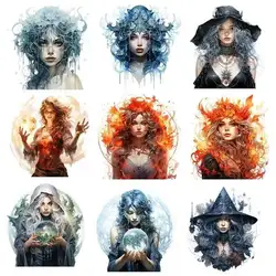 25CM Art Photos Of Nature And Magic Girls Heat Transfer Vinyl Patches Stickers Thermal For Clothing DIY T-shirt Applique