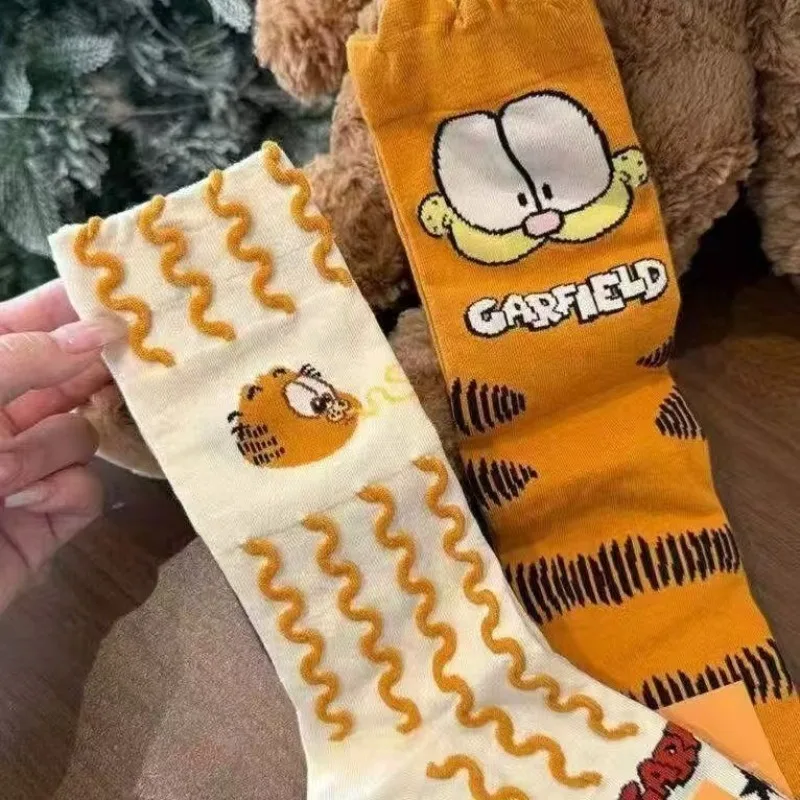 4 Pairs Autumn Winter Personality Niche Cute Mid Tube Socks for Girls Creative and Funny Design Cartoon Animal Mid Tube Socks