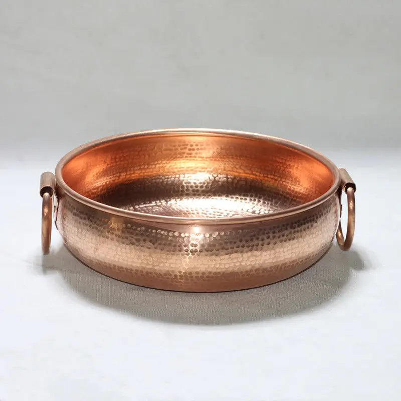 Pure copper thickened hammer  hot pot induction cooker Yuanyang  pot pure  rings drum pot Yunnan handmade soup