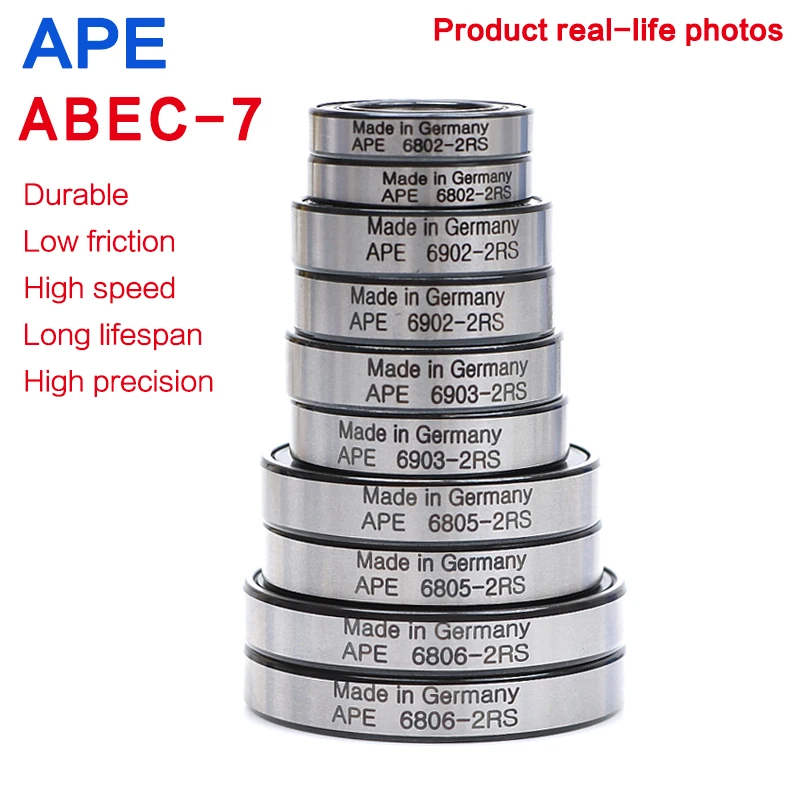 Alemão APE rolamentos de bicicleta, 6900-2RS Hybrid Ceramic Bearing, 10x22x6mm, ABEC-7 6900 RS, Mountain Bicycle Bearing, 1Pc