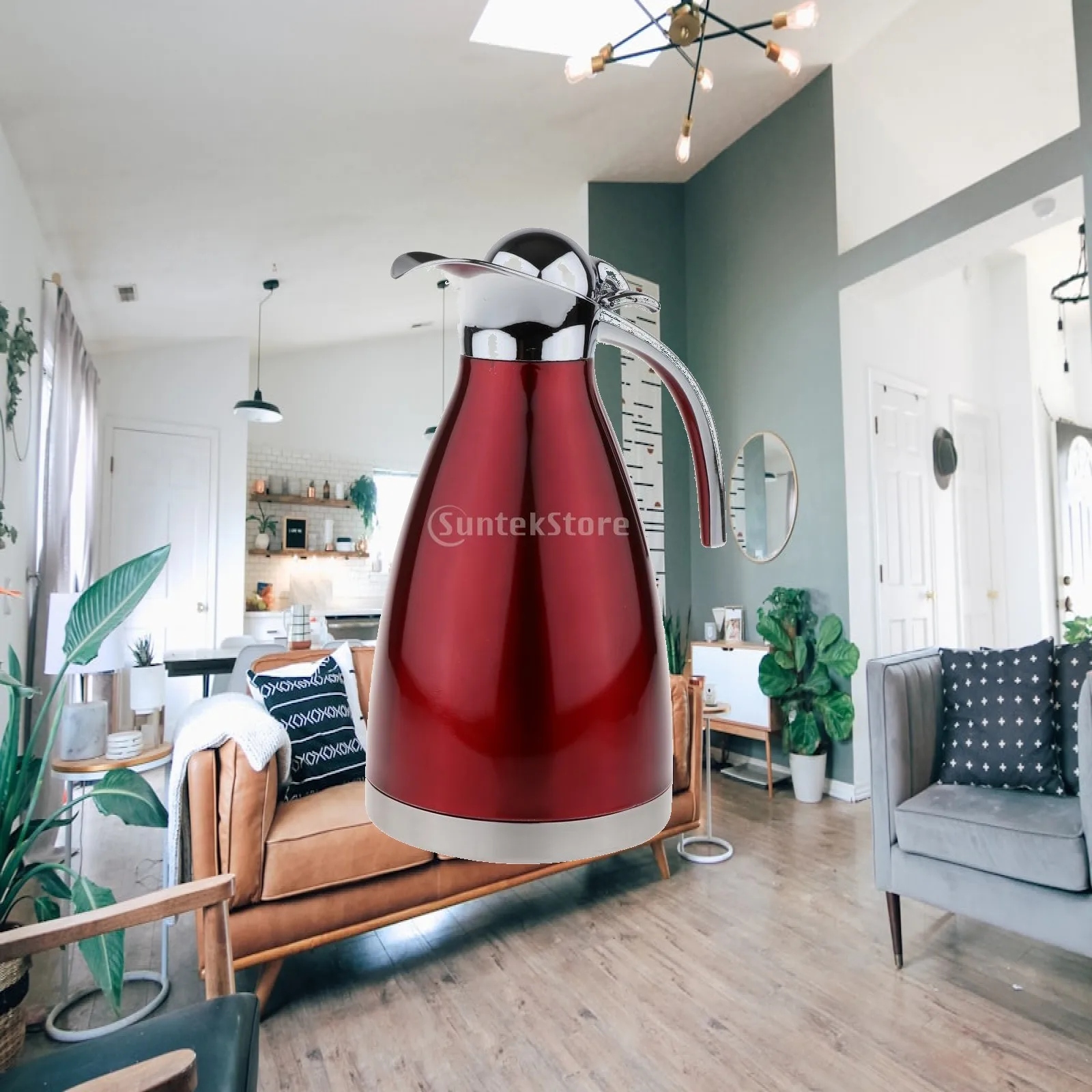 Double Wall Thermal Jug Stainless Steel Hot Water Carafe 24 Hours Heat Retention Drink Container