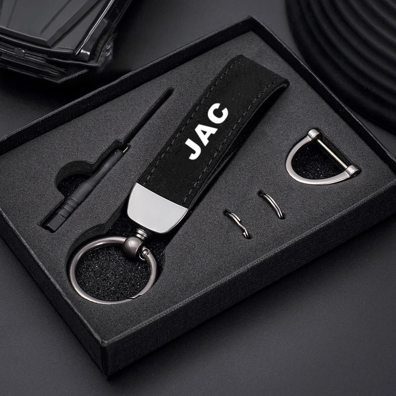 1pcs Leather Car Styling Badge Pendant 4s Shop Gifts Auto keychain For JAC S2 J3 Board JS2 S3 J2 S5 T8 Refine J5 J6 J4 Vapour