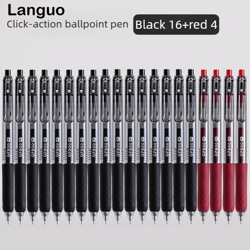 Languo Large Capacity Retractable 0.5mm Gel Pen CS High Precision Tip Red Black Smooth Writing Art School Supplies Stationery