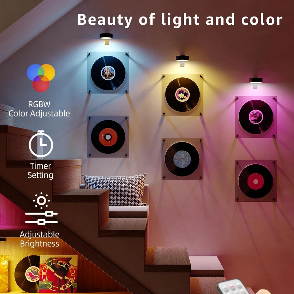 LED Art Display Light Battery Operated Magnetic Painting Lamp with Wireless Remote Control for Home Wall Decor Living Room