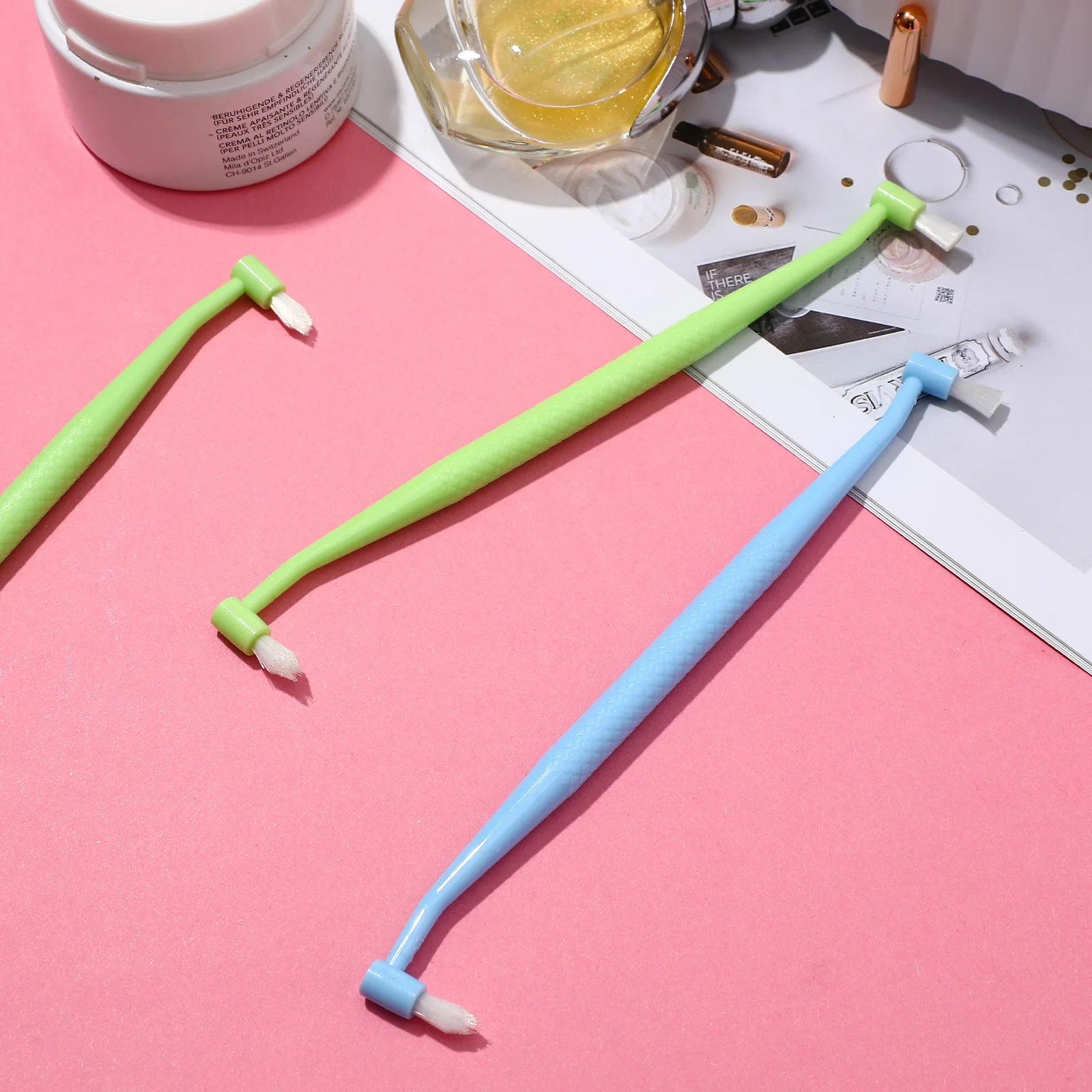 

8pcs Double Toothbrush Dual Head Double Toothbrush For Braces Teeth Cleaning Orthodontic Interspace Brush Detail Gum Care