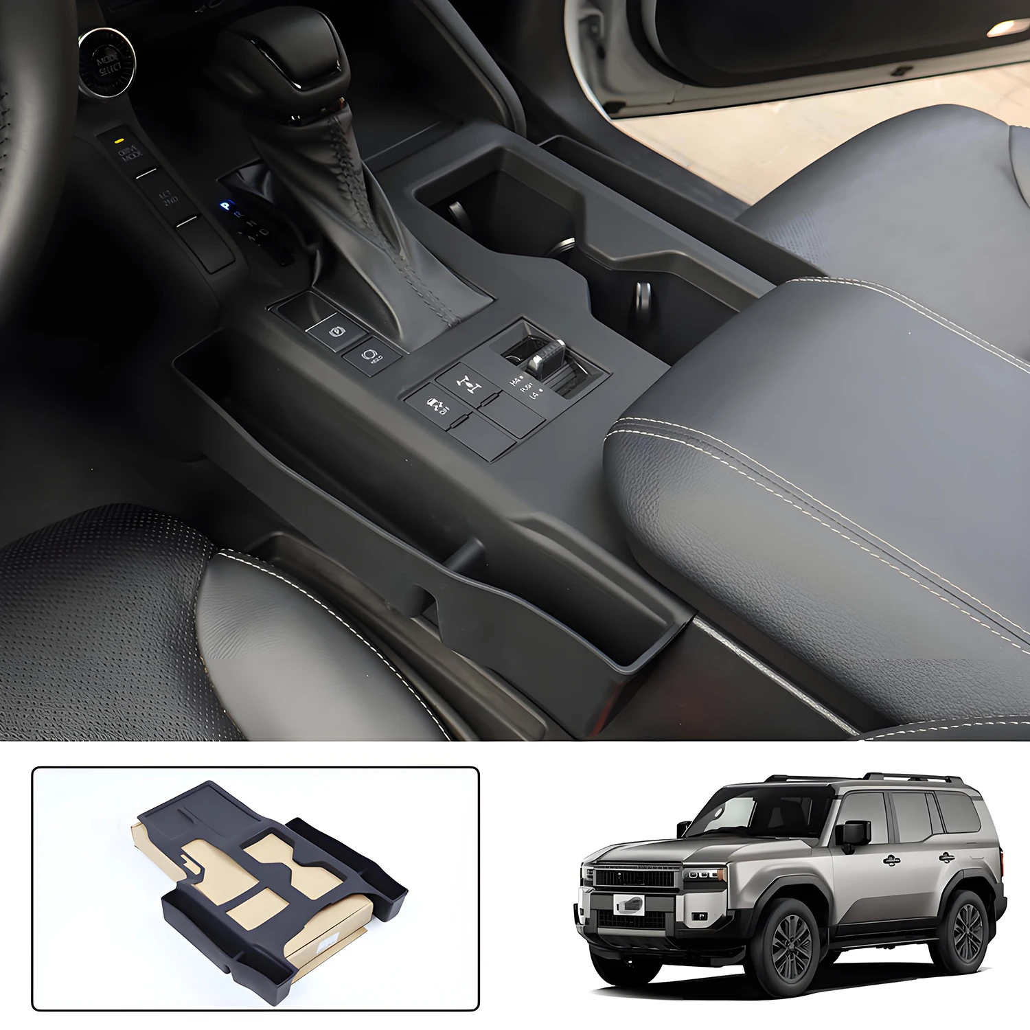 

LHD RHD for Toyota Land Cruiser Prado J250 LC250 2024 2025 Silicone Gear Shift Panel Cover with Storage Box Console Organizer