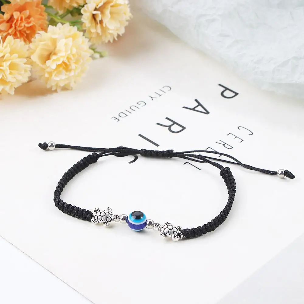 ファッションレトロ亀象織りフラワーレディース魔除けブレスレット幸運ブレスレットハンドロープ