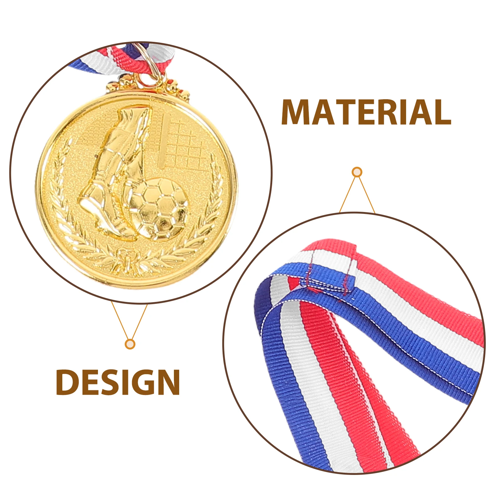

3pcs Zinc Medals Set 6 5cm Gold Silver Bronze for Football Awards Party Game Prize Metal Football Competition Award Medals