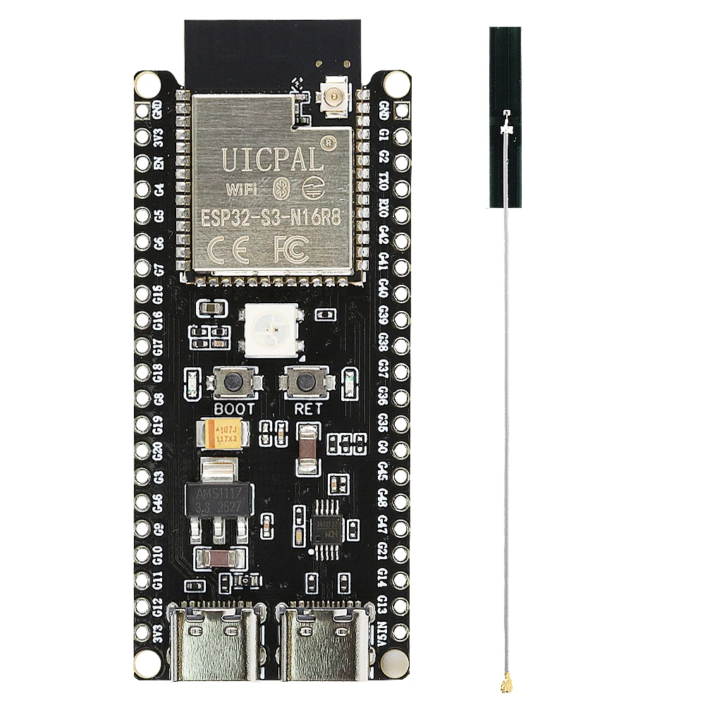 ESP32-S3-DevKitC-1 Development Board 2.4G WIFI BT Modules for Arduino 8MB PSRAM 16MB FLASH N16R8 42PIN CH340C Type-C ESP32S3