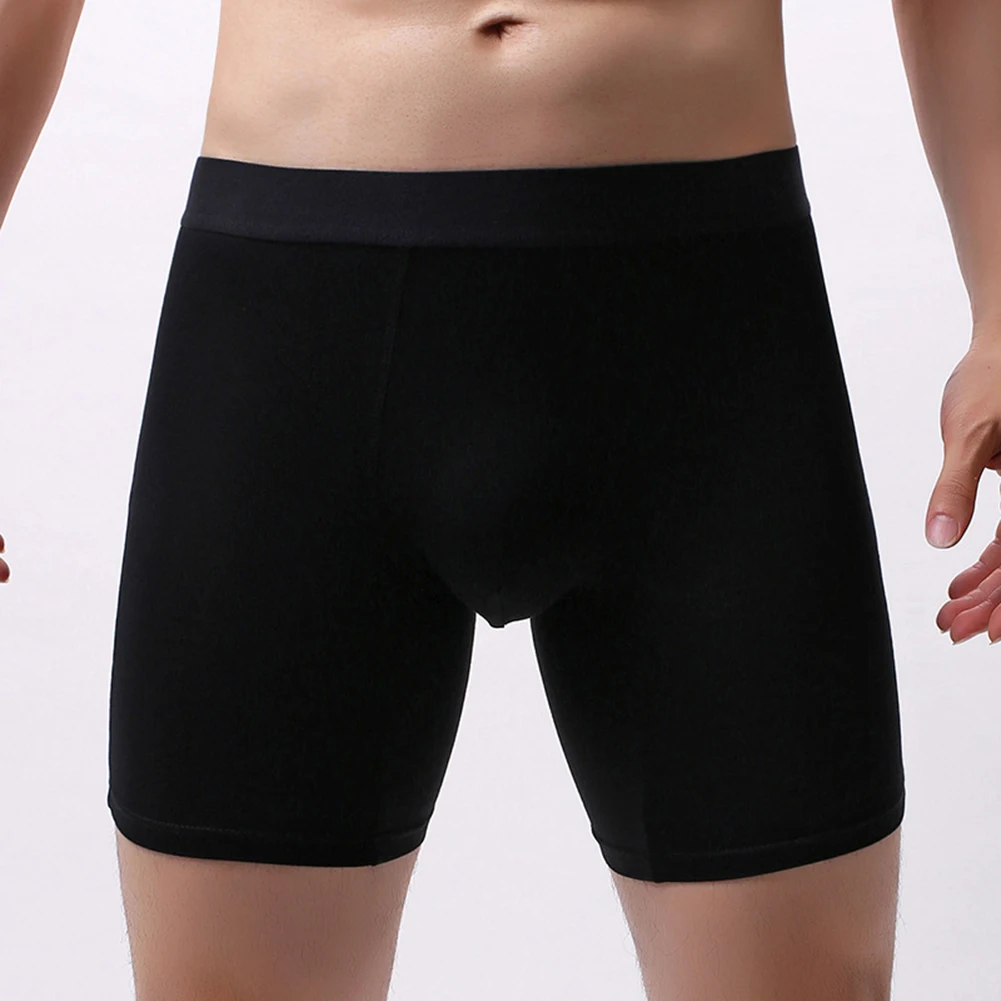 Elastic Mens Underwear Middle Waist Long Briefs Sport Bottoms Panties Lingerie Modal Convex Pouch Underwear