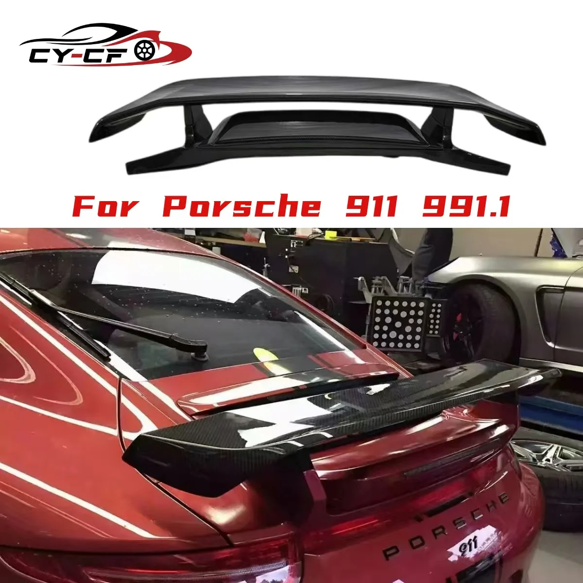 

Carbon Fiber TECHART Style Rear Spoiler for Porsche 911 991 991.1 Trunk Lip Splitter Spoiler Rear Wing Air Ripper