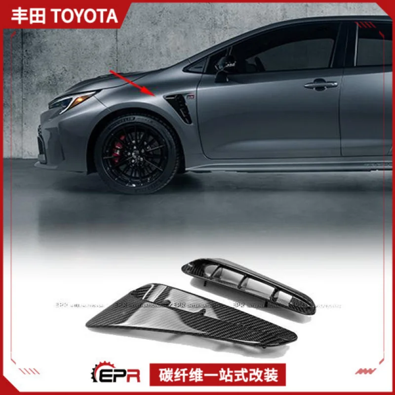 

Мастерская мудрости подходит для Toyota GR Corolla, сухое углеродное волокно OEM, оригинальный стиль, модификация вентиляционного отверстия на крыле, легкий вес