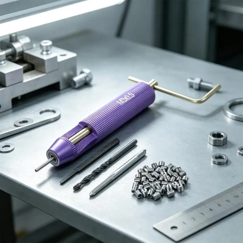 Insert Driver Repair for 3 mm x 0.5 Thread Service with Metal Wire Inserts, Tap and Drill Bit for Shop Work and Routine Repair
