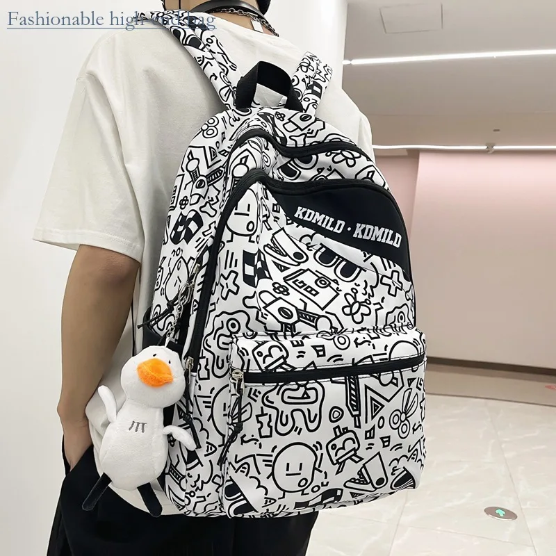 

2024 New Women Graffiti Schoolbag School Bags for Teenagers Female Sports High School Students with Capacity Computer Backpack