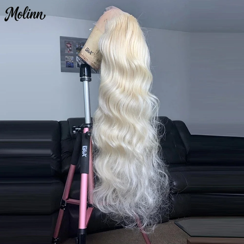 Pearl White Wig Body Wave Lace Front Wig 13x4 Hd Synthetic And Blend Tiny Knots Pre Plucked Cosplay Heat Resistant For Women