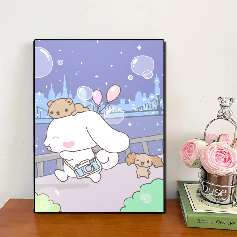 

Canvas Posters Sanrio Hello Kittys blue Birthday Gifts Modern Living Room Wall Art Home Modular Prints Comics Pictures