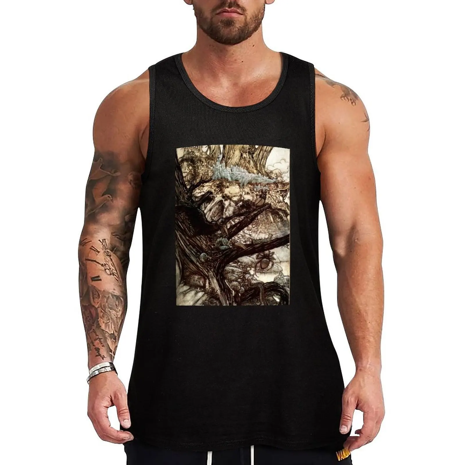 

Fairies and Forest Creatures - Arthur Rackham Tank Top Male clothes fitness clothing men