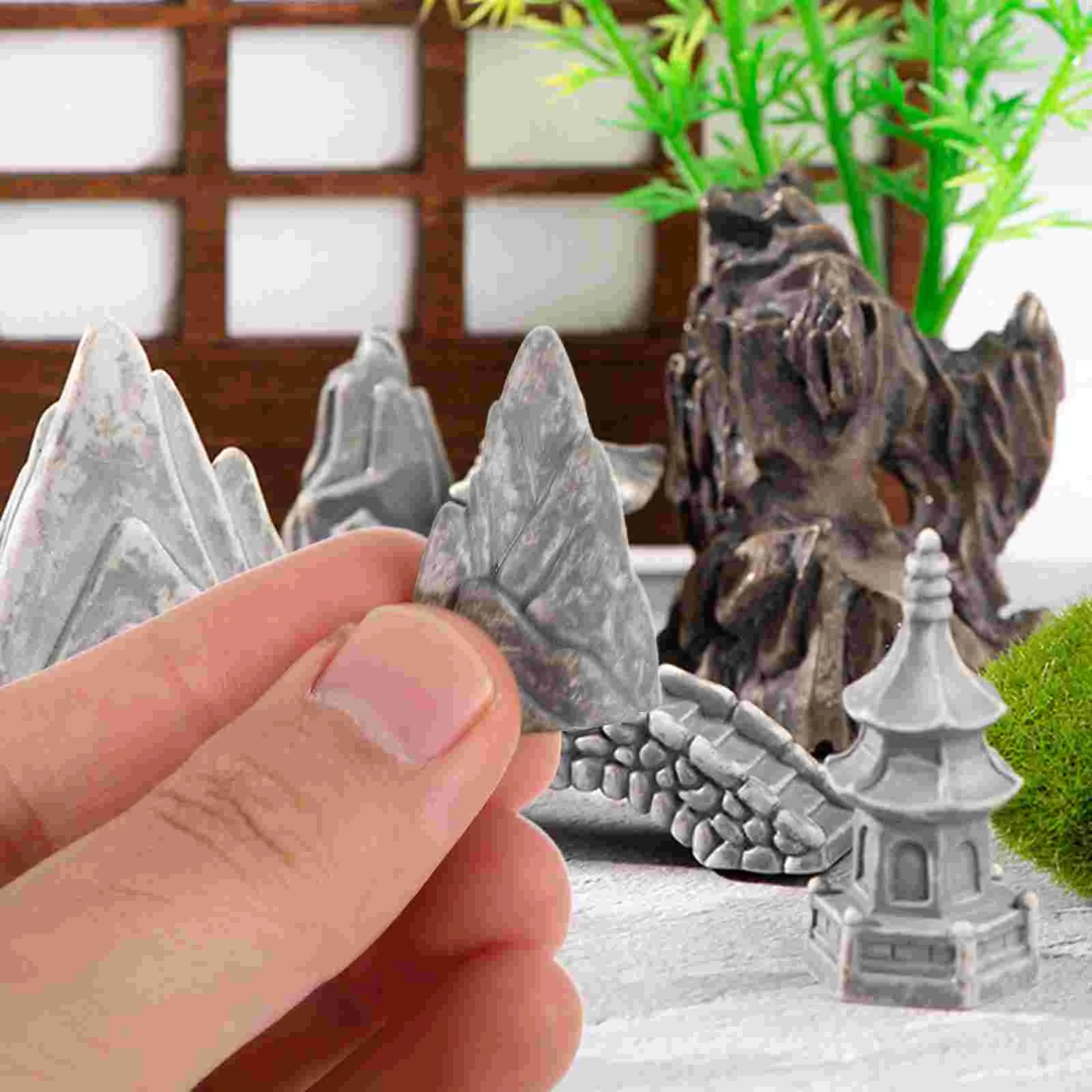  Rockery Ornaments Sand Table Adornment Decoration Miniature Resin Pagoda Model Terrarium