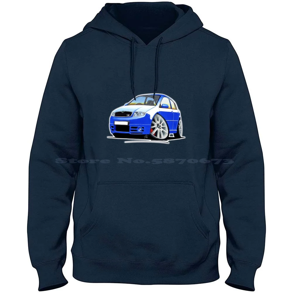 Skoda Fabia Vrs Race Blue Classic T-Shirt 100% Cotton Hoodie Skoda Fabia Vrs Race Blue Classic