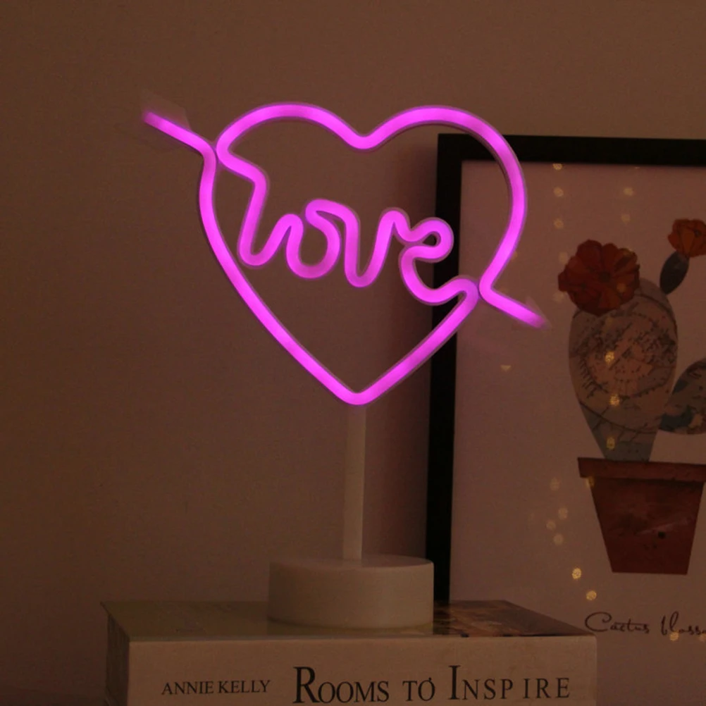 

LED Loving Heart Shape Neon Light with Base Decorative Love Lamp without for Valentine Party