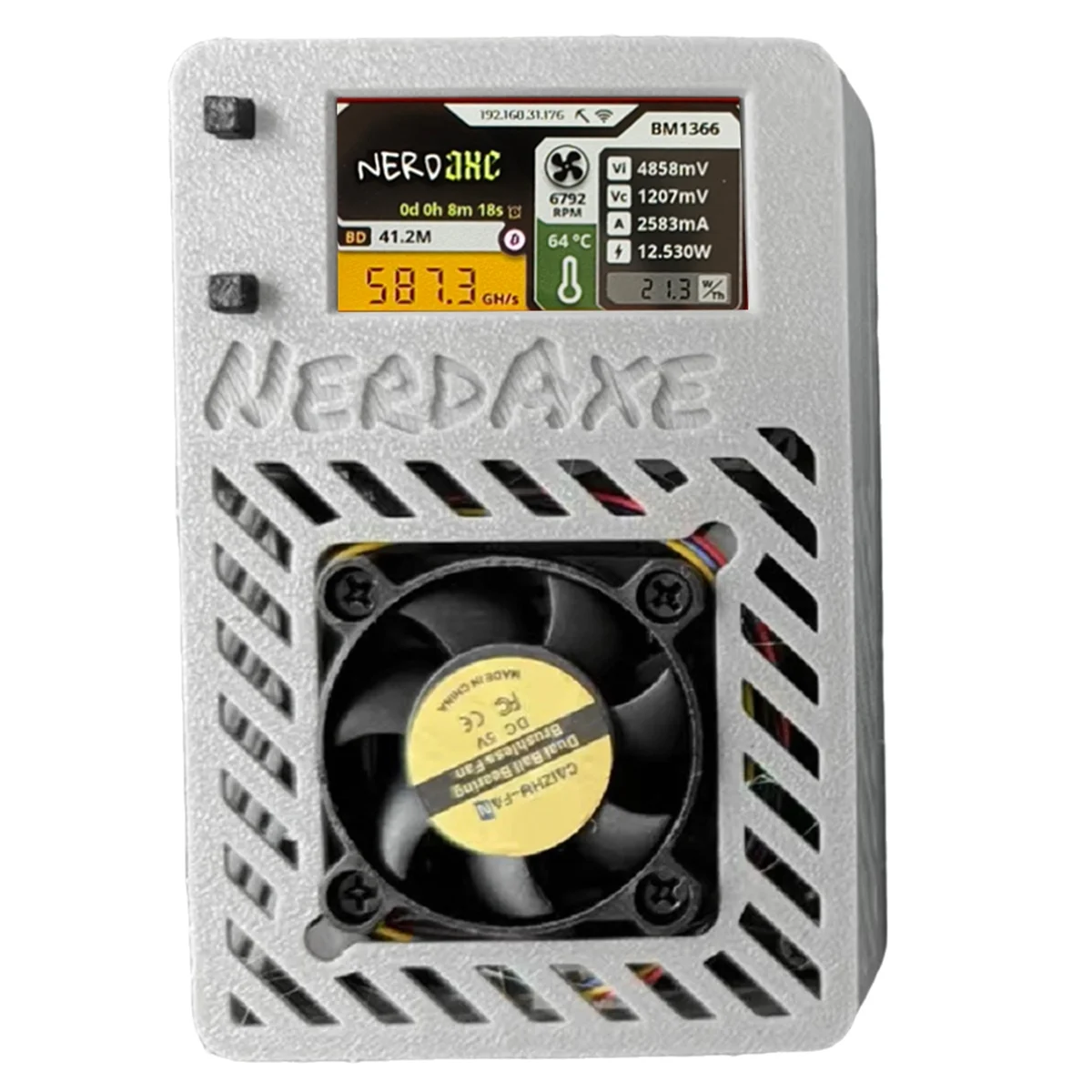 

A69F-NerdAxe Miner Nerdminer S19XP BM1366 500Gh/S ASIC Bitaxe Bitcoin Micro-Miner Lottery Mining Miner with Display BR PLUG B