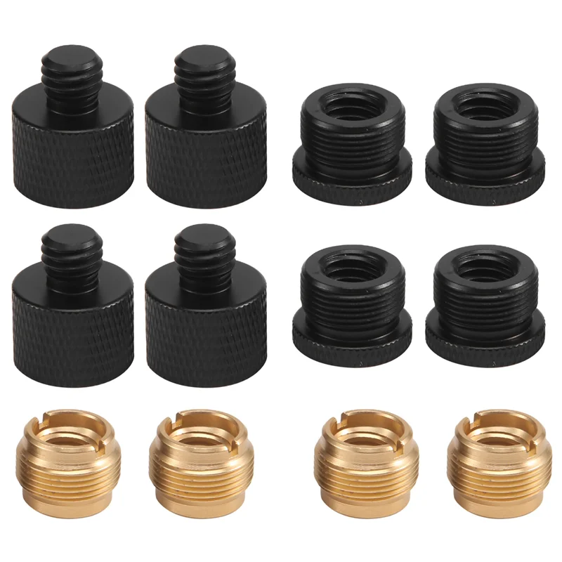 Excellent-12 Pieces Mic Thread Adapter Set Mic Stand Adapter 5/8 Female To 3/8 Male And 3/8 Female To 5/8 Male Screw Adapter