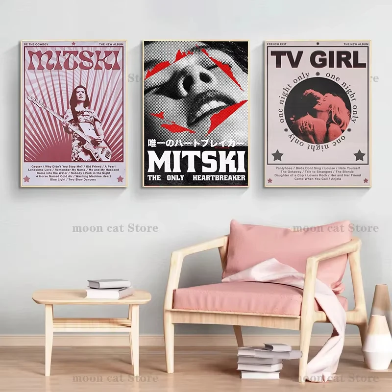 المغني ميتسكي الحب الأول تلفزيون فتاة الفرنسية خروج ألبوم موسيقى البوب المشارك حائط لوح رسم صور شريط المنزل مقهى ديكور المشجعين هدية