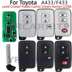 Inteligentny kluczyk zdalnego sterowania do Toyoty Land Cruiser Prado Camry Crown Aurion LC200 A433 F433 Samochodowy inteligentny kluczyk samochodowy 4D Chip 433Mhz