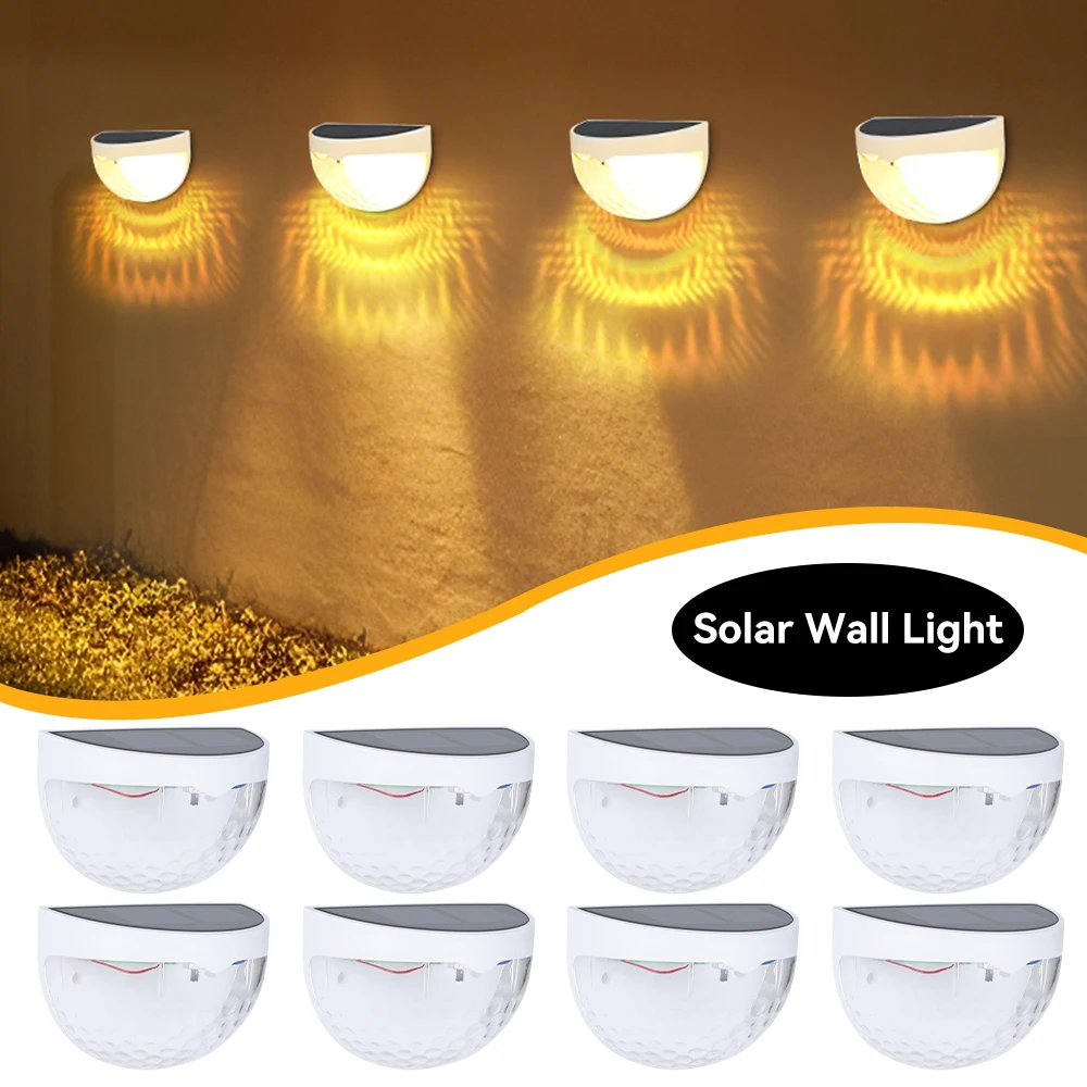 

2/4/8 Pcs Solar Fence Light Outdoor Lighting Wall Lamps Garden Energy Light Festoon Decoration LED For Garden Step Patio Stairs