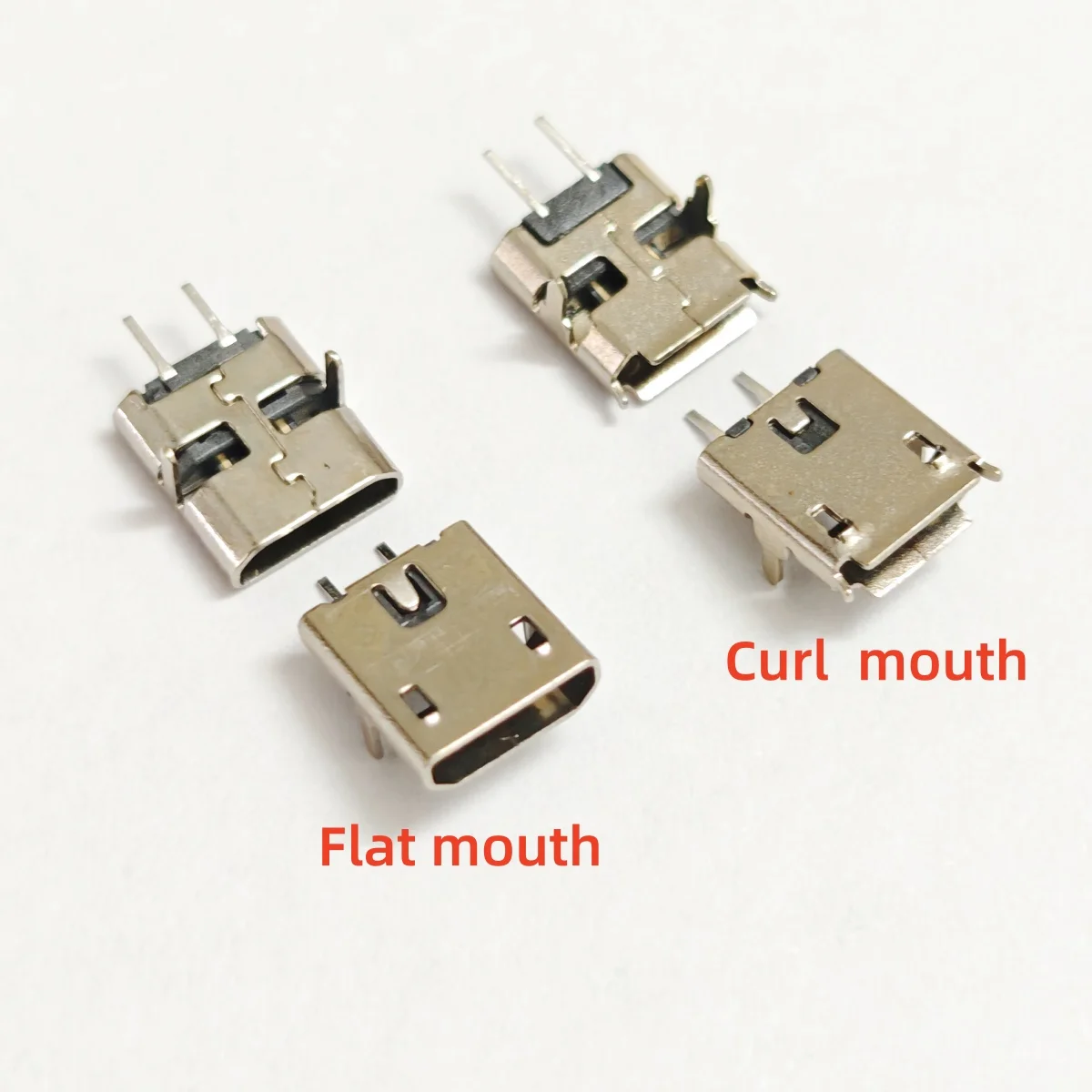 10-100pcs Micro USB Connector 2pin DIP2 180 Degree B-Type Female Socket For Mobile Phone Charging Port Dock