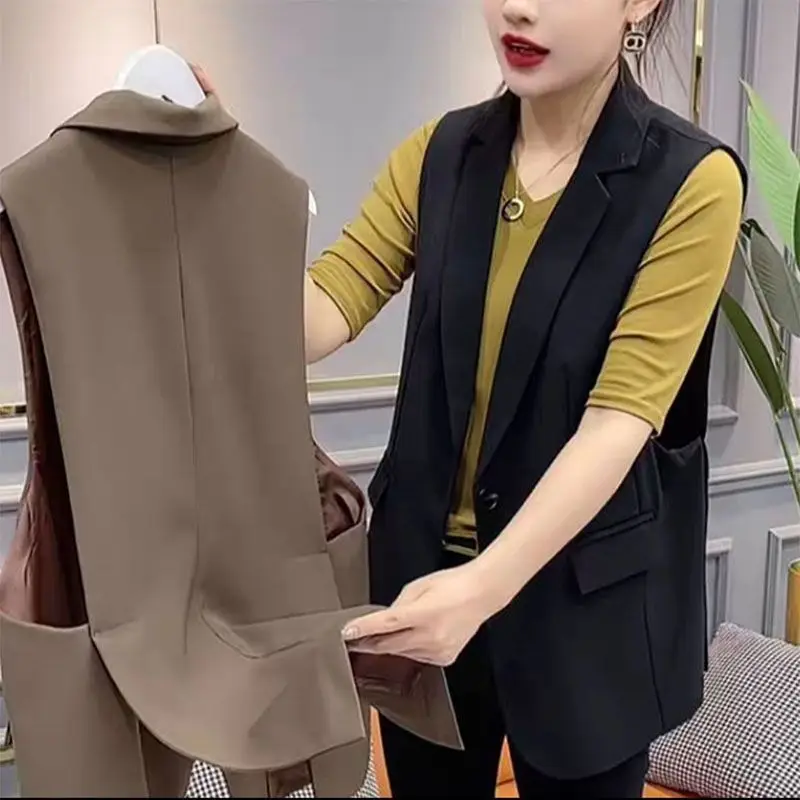 

2025 Spring And Autumn Suit, Vest, Women's Design, Fashionable New Style, Collar, Loose Sleeveless Coat