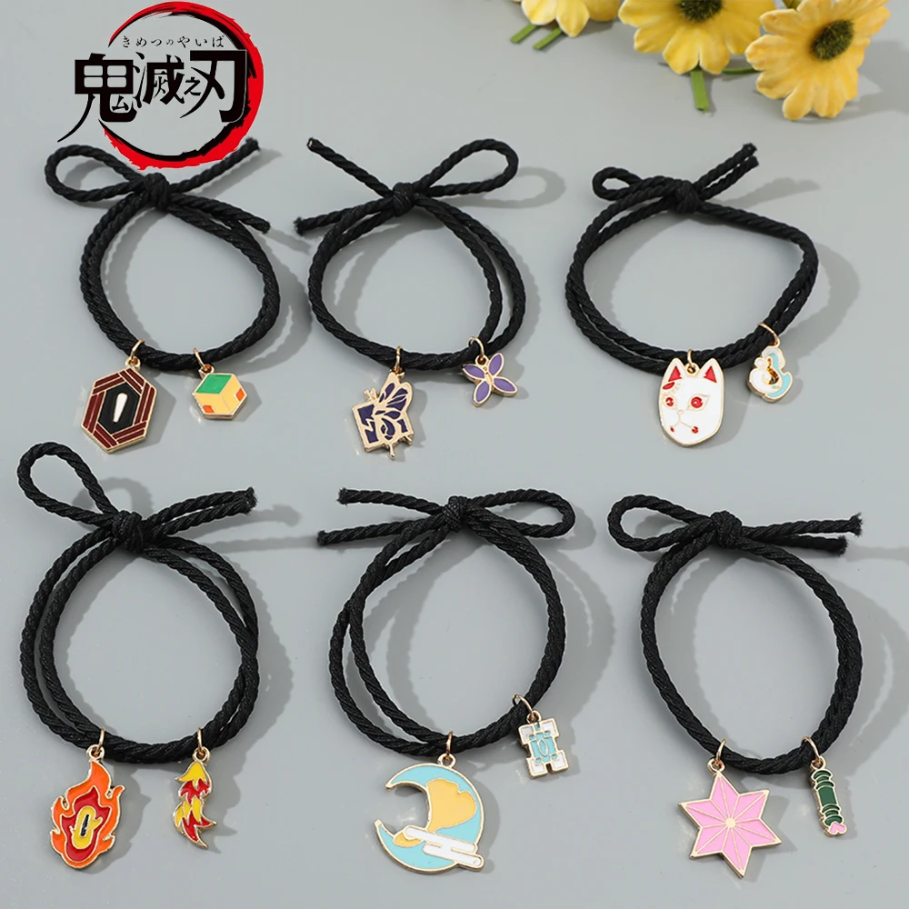 

Japan Anime Demon Slayer Hair Rope Cartoon Kamado Nezuko Tsuyuri Kanao Hair Ties for Women Jewelry Hair Accessories Toy Gift