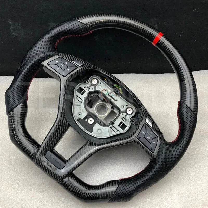 Custom Carbon Fiber Steering Wheel For Benz CLS63 C63 E63 A45 AMG CLA250 CLA260 W211 W212