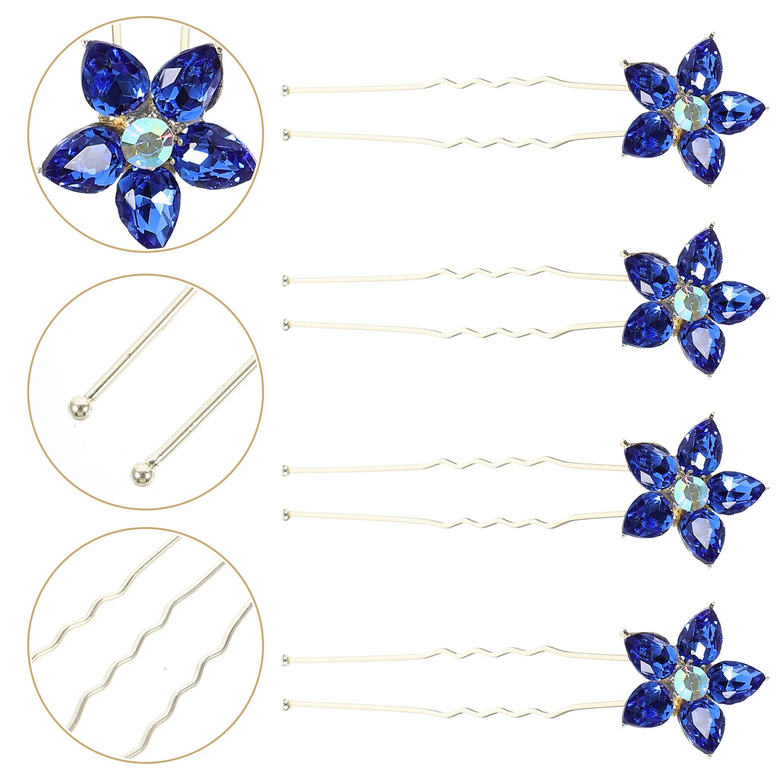 Ipetboom 4pcs Rhinestone Hair Clips Wedding Bridal Accessories Hair Pins for Bride Headpieces